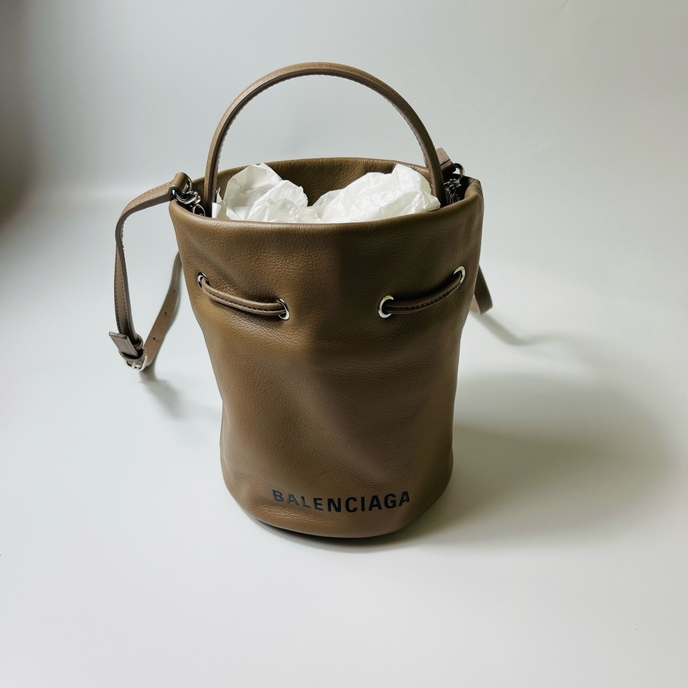 Balenciaga taupe bucket bag